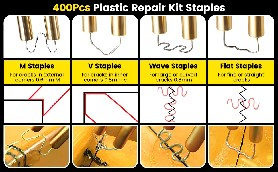 40W Plastic Welders Kit Hot Stapler Plastic Welder Heat Gun 4.0Ah Soldering Iron