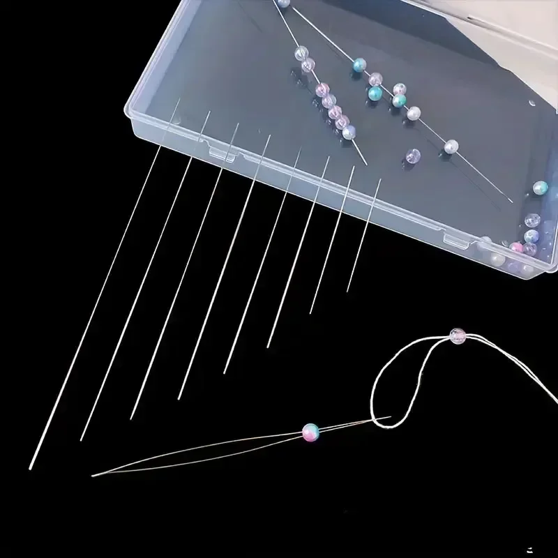Beading Needles Pins Open Curved Big Eye Needle for Beads