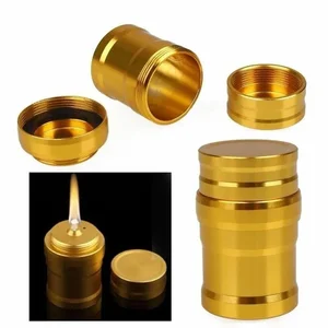 Mini Portable Metal Alcohol Lamp Aluminum Alloy Alcohol Lamp Portable Metal Bullet Large Capacity Alcohol Lamp Camping Gadgets