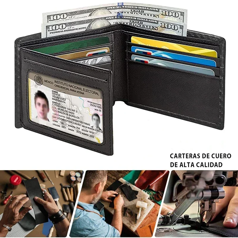 Slim Minimalist Tri-Fold Money Clips Carbon Fiber 9 Card Slot Men's Wallet Credit Card Holder Money Bags Cash Envelope Wallet