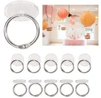 10pcs Self Adhesive Ceiling Hook 2/3cm Hanging Hook with Binding Ring Clear Wall Hook Decor for Christmas Party Kitchen Bathroom 1
