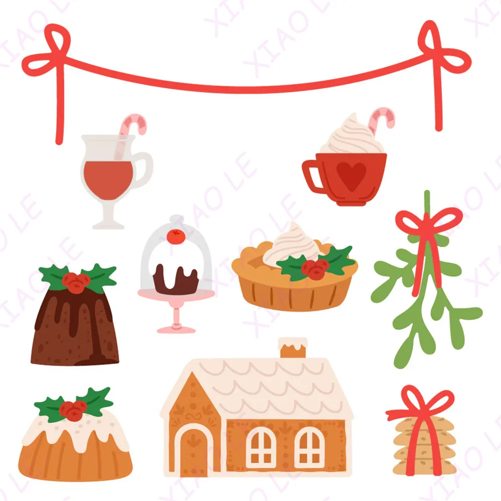Holiday Florals Christmas for Gifts Metal Cutting Dies Stamps Scrapbooking New Make Photo Album Card Diy Paper Embossing Craft embossing folder,metal cutting dies stencils