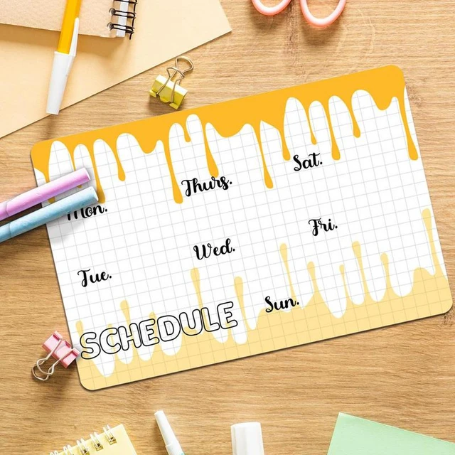 Weekly Whiteboard Stickers Peel And Stick Wallpaper Dry Erase Paper  Whiteboard Contact Paper PVC Wallpaper Desk Locker Wall - AliExpress