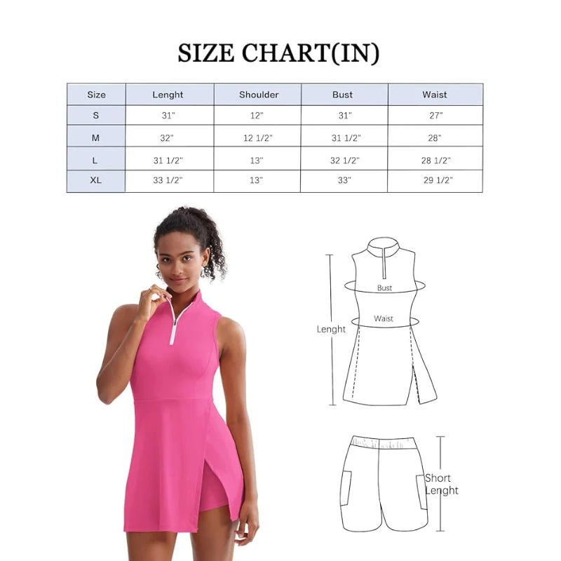 Sports clothing women tennis golf dress built-in shorts sleeveless with pockets wide shoulder straps cross twis