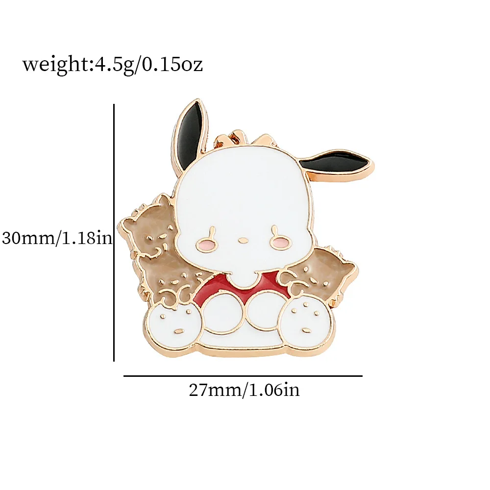 Sanrio Hello Kitty Brooch Cartoon Anime Action Figures  Kuromi Brooch Enamel Jewelry Pins Children Birthday Gift for friend