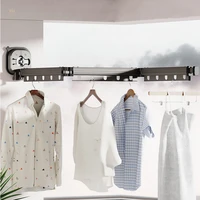 Retractable Drying Rack Suction Cup No Punching Aluminum Alloy Wall Mounted Portable Folding Laundry Hangers for Travel Home 1