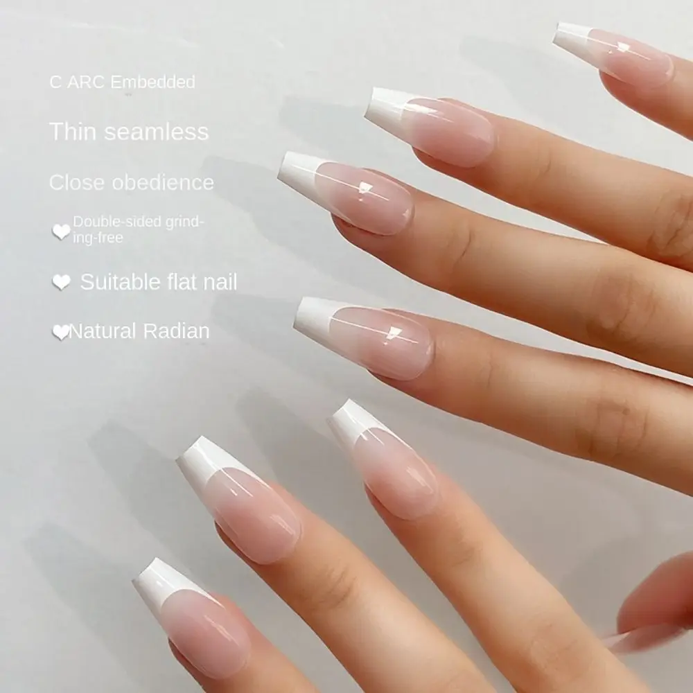 

30 шт., накладные ногти во французском стиле