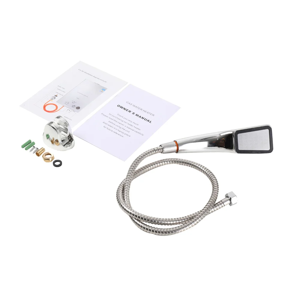 Scaldabagno A Gas Propano GPL 12L 24KW Istantaneo Portatile - Per Docce Da Campeggio, Camper, Giardino Con Kit Doccia Incluso (Argento) - Foto 9