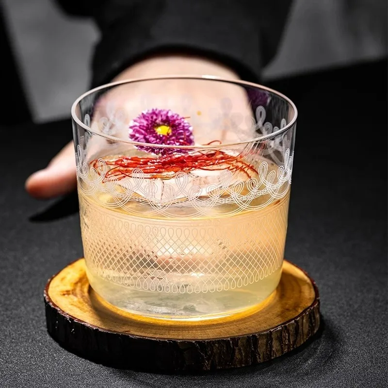 Japanese Baked Colin Cup, Thin Cocktail Glasses Cups, Highball Whiskey Glass Cup, Creative Slanted Bubble Cups,Bar Kitchen Tools
