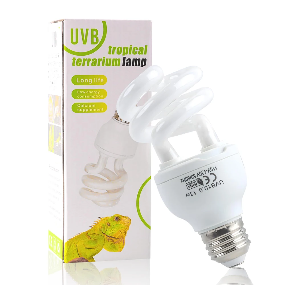 Amphibians Reptile UVB 5.0/10.0 Lamp Energy-saving UV Bulb Turtle Lizard Calcium Supplement Lamp Reptile Lighting Supplies