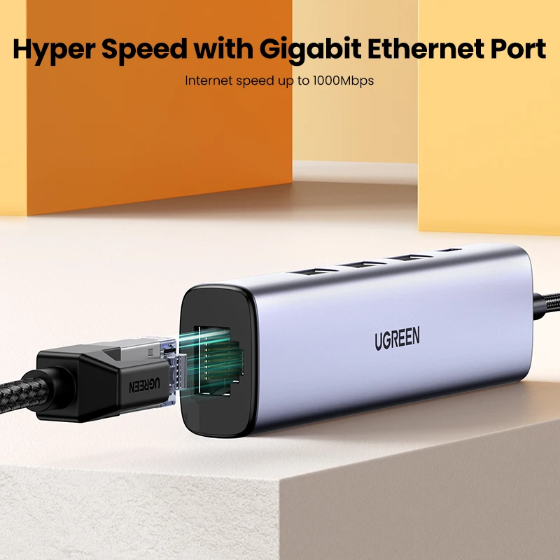 Ugreen-adaptador Ethernet Usb Usb3.0 para Rj45 1000mbps Compatível com Laptop Xiaomi mi Box s Decodificador Usb Placa de Rede Lan Placas de rede - Imagem 2