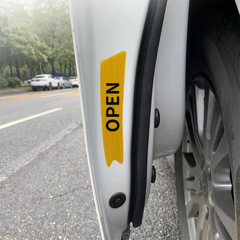 For Toyota Sienna 2021 2022 Door Reflective Sticker 8-piece Set Door Safety Warning Label Decorative Sticker Accessories