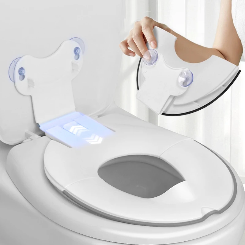 Siège de toilette pliable pour tout-petits, sièges d'entraînement portables avec barrière d'urine, siège de toilette familial universel avec ventouses