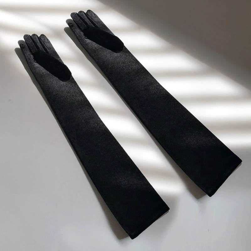 

Women's Long Gloves Elbow Length Shoulder Soft Stretch for Evening Wedding Dress Costume Burgundy Style N0HE