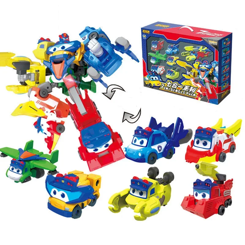 

Gogo Toys For IN Ambulance/Police/Fireman Action GGBOND Bus Christmas Kids Figures Transformation 7 1 Gift Car Slide Toy