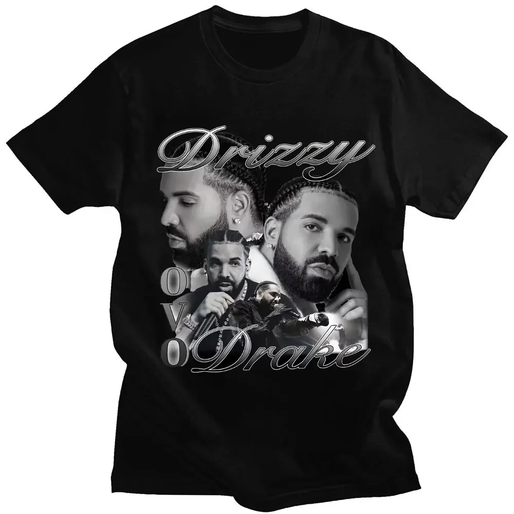 

Rapper Drizzy Drake Graphic Tee for Men and Women Pure Cotton Loose vintage short sleeve hip hop street Top Fashion crew neck