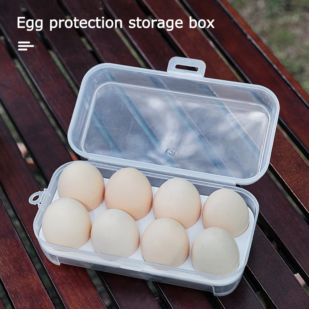 3/4/8 Grids Egg Holder Kitchen Container Shockproof Case Organizer for Outdoor Camping Picnic Portable Eggs Box Case 3