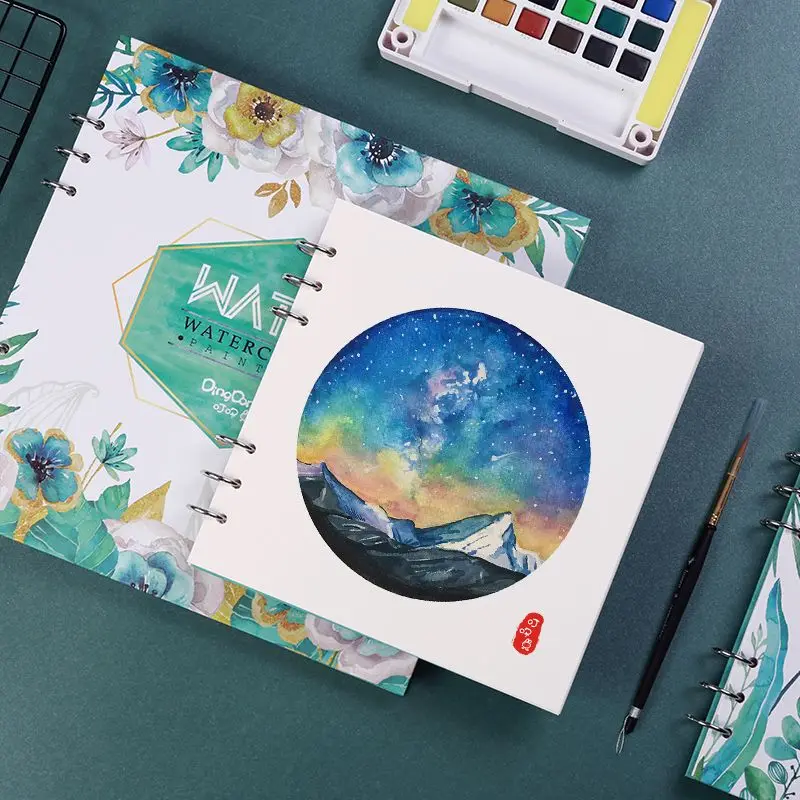 Watercolor Book Small Detachable Loose Leaf Square Portable Painting  Watercolor Paper Color Lead Painting Book Art Dedicated - AliExpress