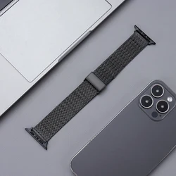 Premium Metal Bracelet Strap for Apple Watch - Sleek and Stylish Watchband for Men (Black)