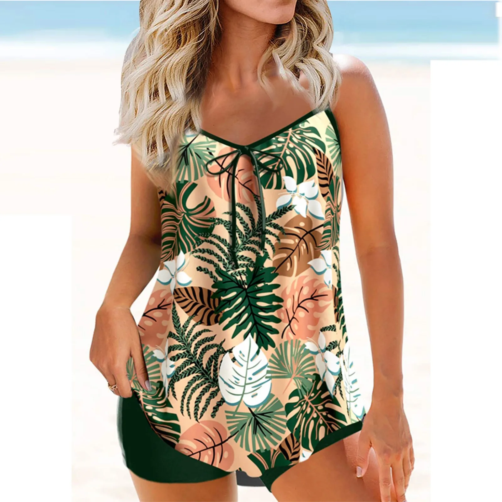 

Beachwear Monokini Swimsuit Bathing Suit Sexy High Waist Summer New Design Printing Swimdrss Women Two Piece Tankini Swimwear