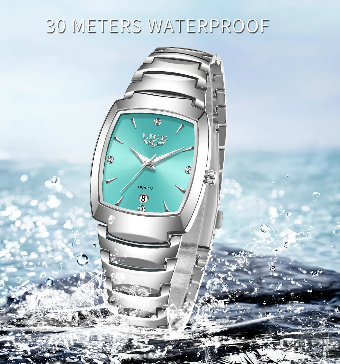 Alina Gadgets Lige New Top Brand Luxury Women Watch Fashion Simple Dial Business Women's Quartz Wristwatches Sports Waterproof Ladies Watches, Alina Gadgets