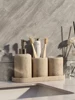 Wabi sabi Style Natural Marble Wash Set Electric Toothbrush Holder Soap Tray Bathroom Push Bottle Kitchen Storage Home Decor 3