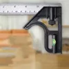 1PC Adjustable Combination Right Angle Ruler 90 Degrees with Bubble Level Gauge For Woodworking Multifunctional Measuring Tool 6