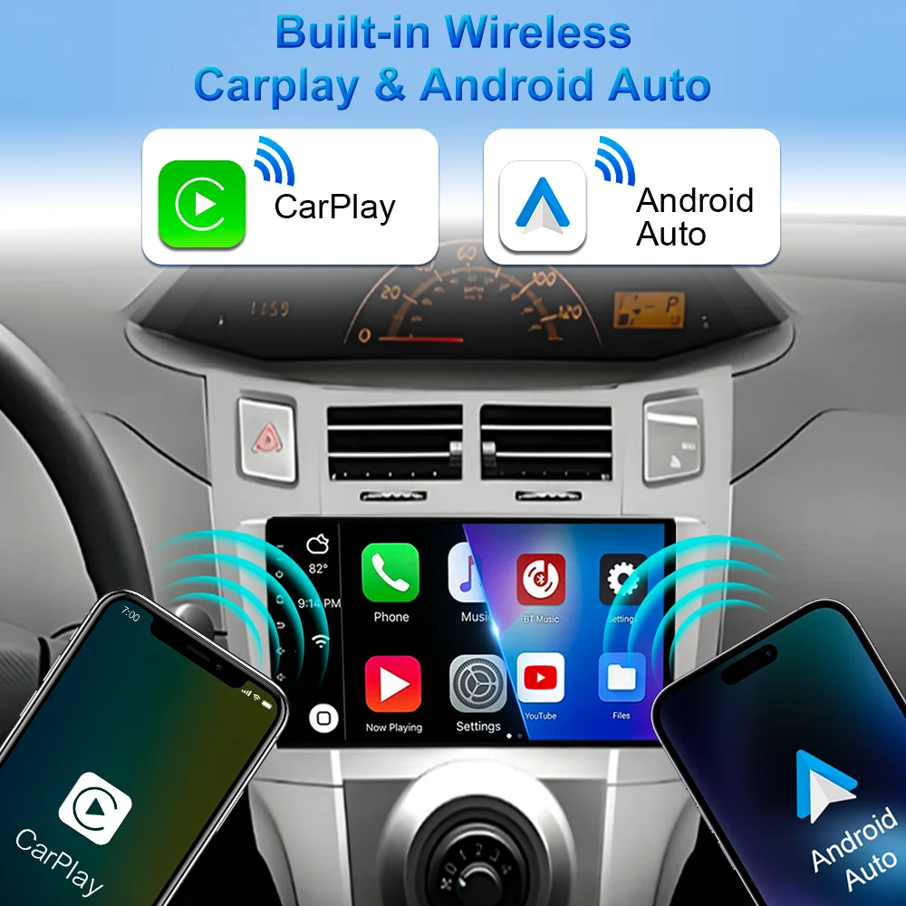 Android 16 para Toyota Yaris Vizi 2005 2006 2007 -2012 reproductor Multimedia Carplay de DVD para coche Radio estéreo navegación GPS para coche WIFI 3