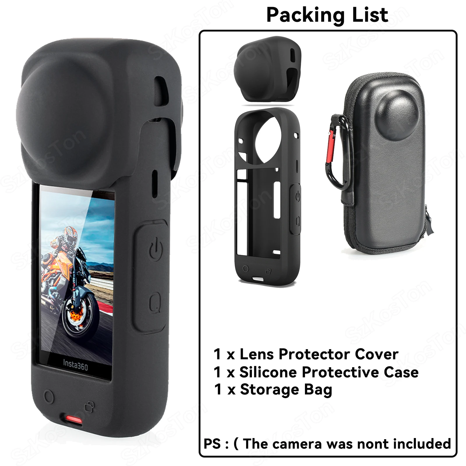 Soft Silicone Protective Lens Cap and Screen Protector for Panorama Cameras - Camera Accessories
