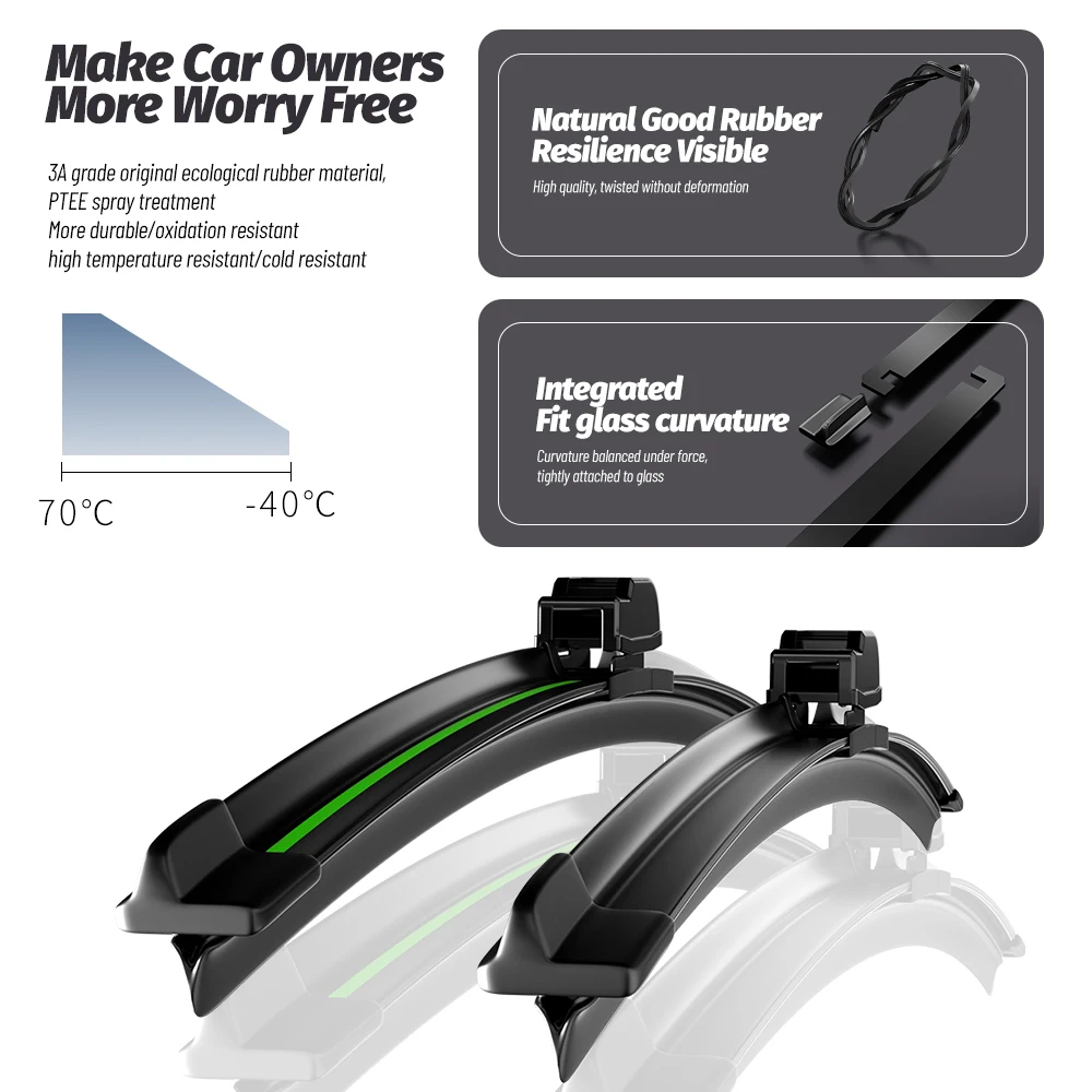 2pcs Front Windshield Wiper Blades For Tesla Model S 3 Y 2012-2023 2013 2016 2017 2020 2021 2022 Windscreen Window Accessories 5
