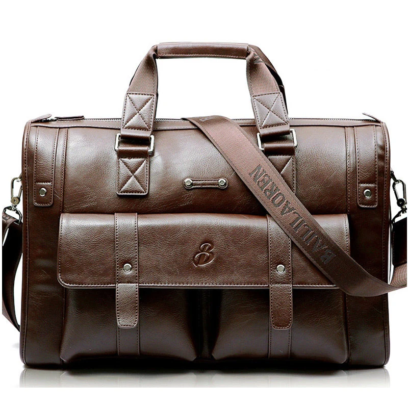 

AIWITHPM Large Capacity Leather Briefcase Business Handbag Messenger Bags Vintage Shoulder Travel Bag Men's 17 inch Laptop Bags