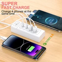 Multi Ports USB C Charger Power Strip PD Type C Fast Charging Wall Charger Socket Quick Charge 3.0 EU/US/UK Plug Power Adapter 3