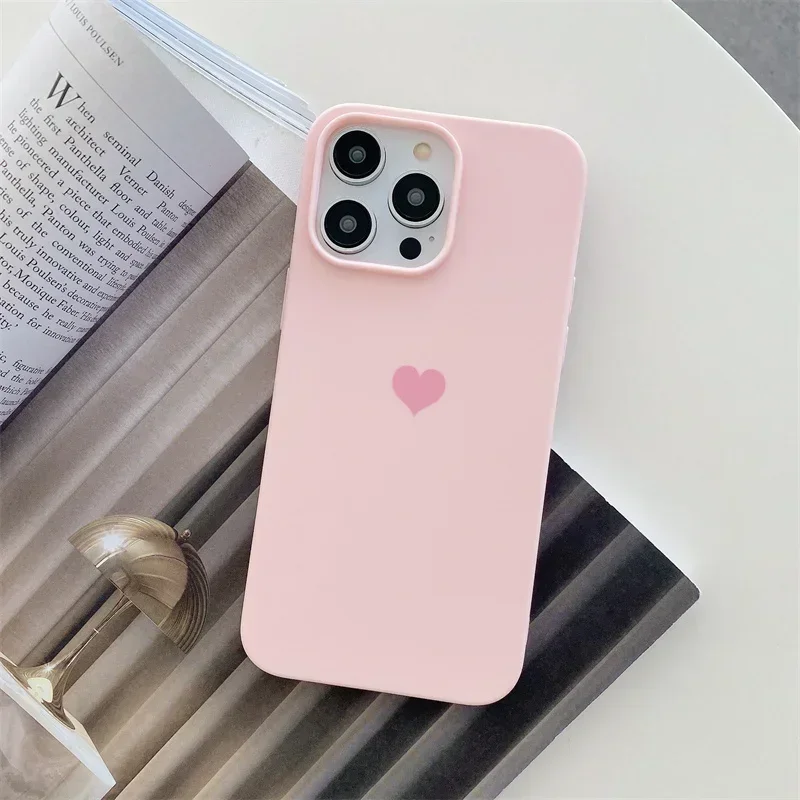 Candy Color Love Heart Silicone Soft TPU Phone Case - Vibrant & Stylish Back Cover