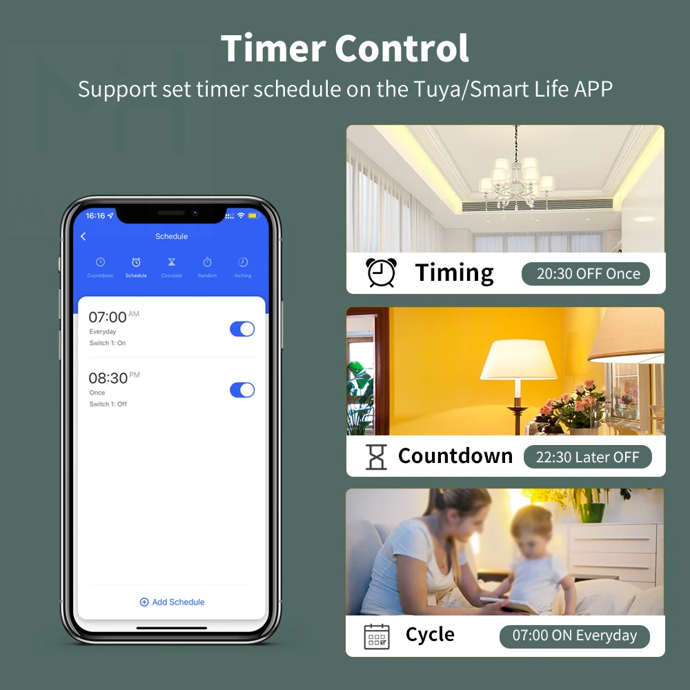 Zigbee Smart Tuya Light Wall Switch Push Button Interruptor No Neutral &With Neutral US Switch 1/2/3/4 Gang Alexa Google Home
