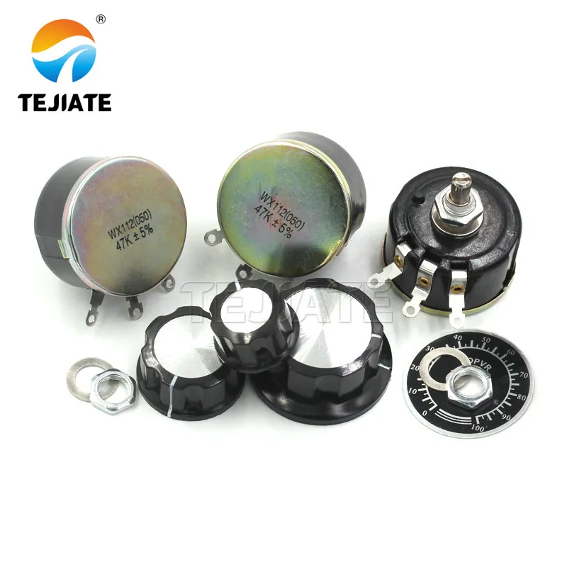 Potentiomètre transporteurs iné à tour unique, WX112 WX050 5W 100R 1K 2K2 4K7 10K 22k 47k