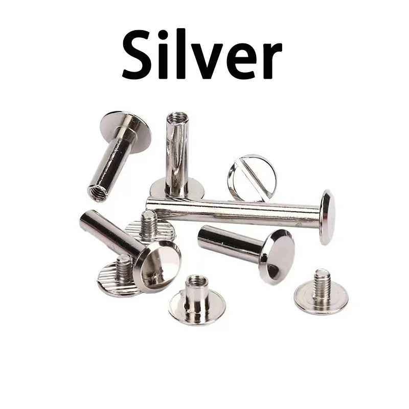 20 Sets Metal Leather Craft Solid Nail Bolt Round Head Rivet Screws