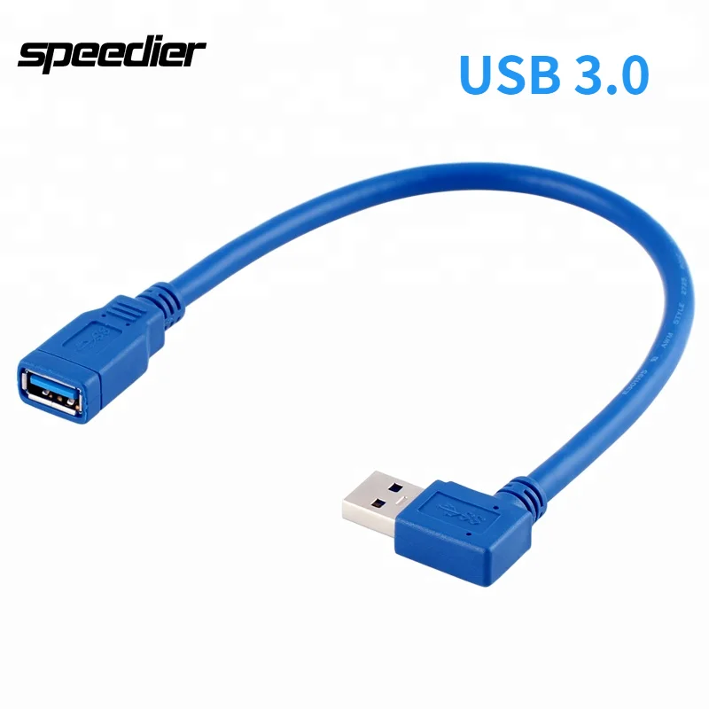 Cable extensor USB 3,0 macho a hembra, adaptador USB 3,0 de 90 grados