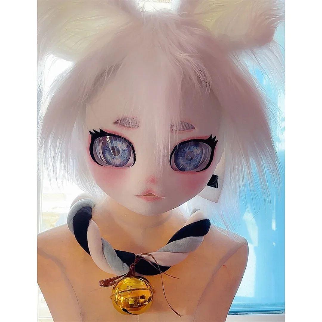 Premade Fursuits Head Big Ears Cat Kigurumi Furry Cosplay Costume Animal Furries Partial Fursuit Lolita Full Head Mask Cute