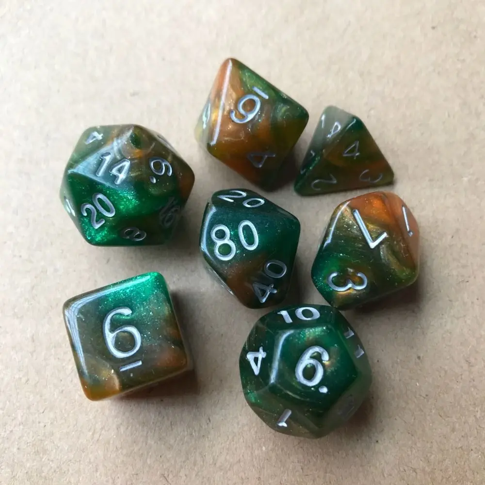 Multifaceted Digital Dice Set Acrylic Table Game Opaque Polyhedral Dices For DND Dice Tabletop Role-Playing Game Gift 7Pcs/set acrylic dice game dice dice set