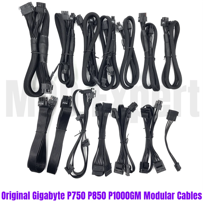 Оригинальные модульные кабели GIGABYTE для P750GM P850GM P1000GM PSU GPU PCIe 8Pin 6 + 2Pin Dual 8Pin CPU 4 + 4P SATA PATA Molex PATA 4Pin
