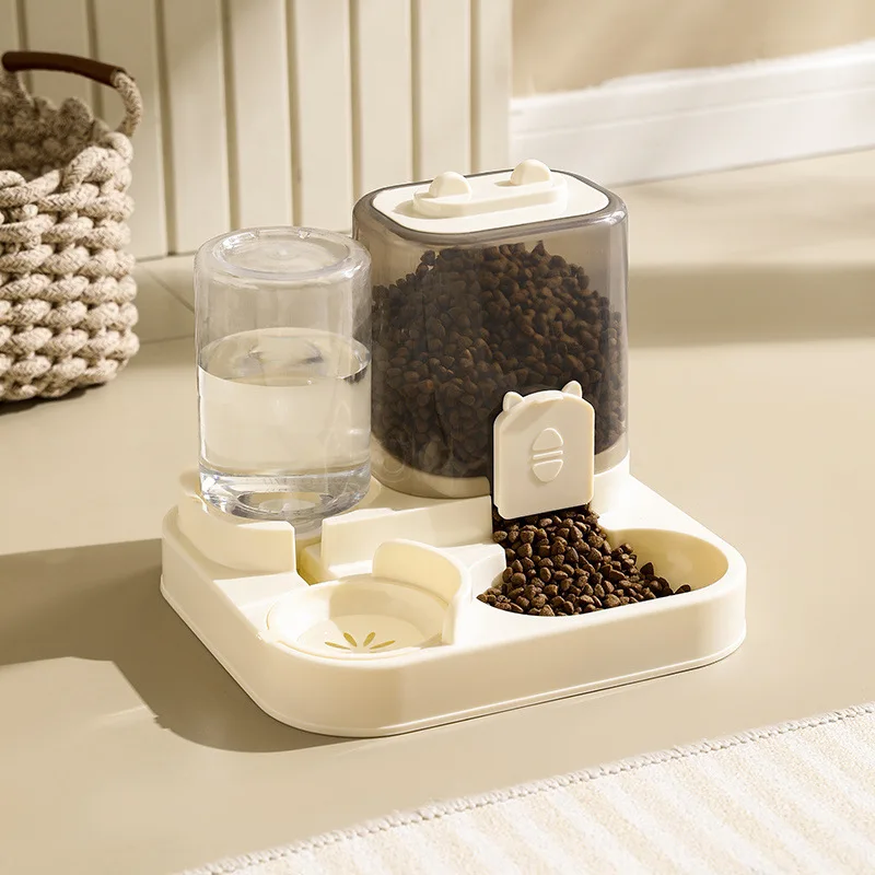 Cat Bowl Automatic Feeder with Spill Proof Design with Water Fountain Pet Food Dispenser for Small Medium Large Cats Dogs 5