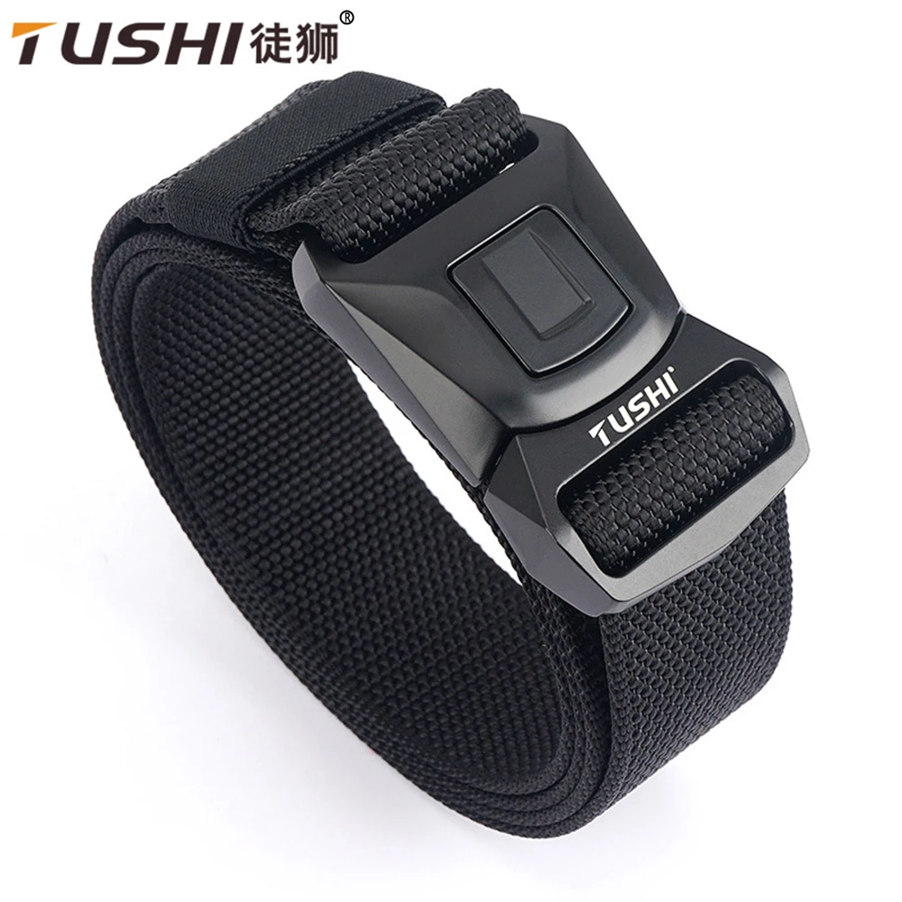 TUSHI Authentic Army Tactical Belt For Men Anti-Rust Alloy Buckle 1200D Strong Real Nylon Outdoor Sports Hiking Belt