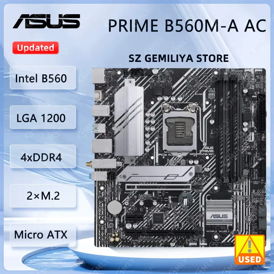 ASUS PRIME B560M-A AC Motherboard Intel B560 LGA 1200 DDR4 128GB