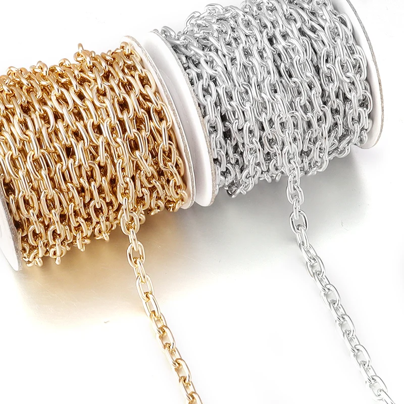 5 yards/rolle O-förmigen Aluminium Kette Metall Kette Für DIY Schmuck Machen Kleidung Tasche Halsketten Armbänder Zubehör liefert – Detail 4