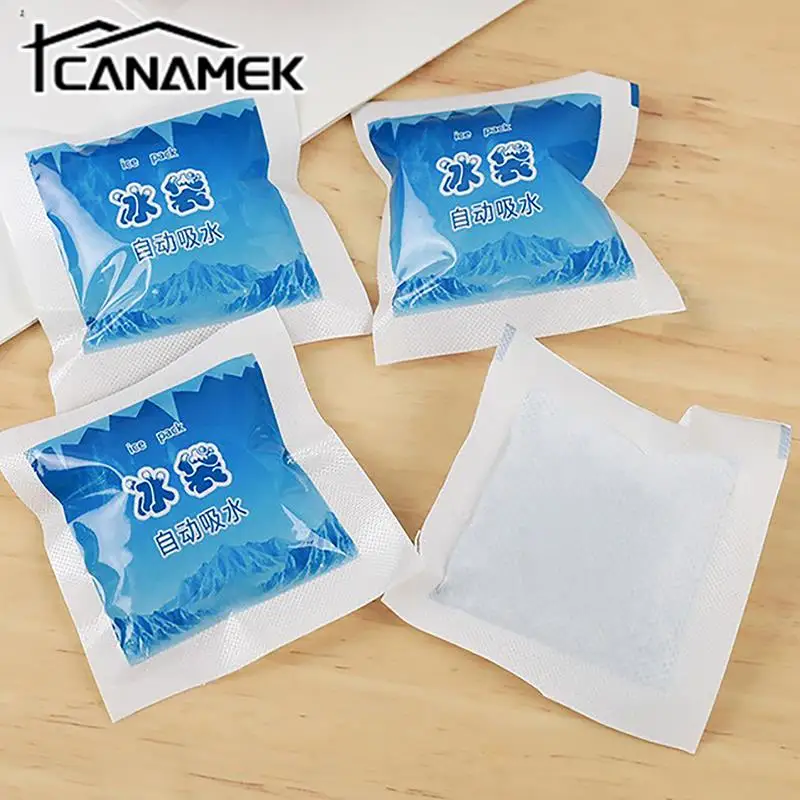 12/16/24 Grids Reusable Gel Ice Bag Automatic Water Absorption Insulated Ice Pack Cooling Bag Food Keep Fresh Pack