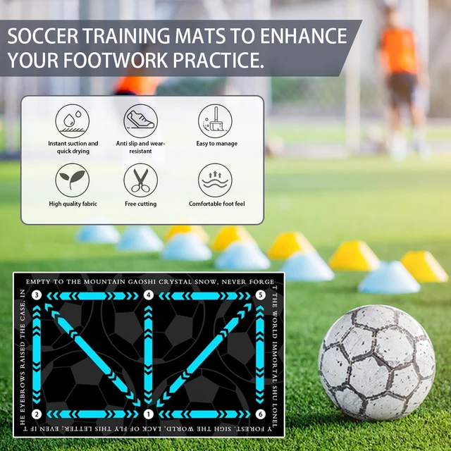 Football Footwork Training Anti-Slip Mat Non Slip Foldable Kids Adults Dribble Training Mat For Indoor House 5