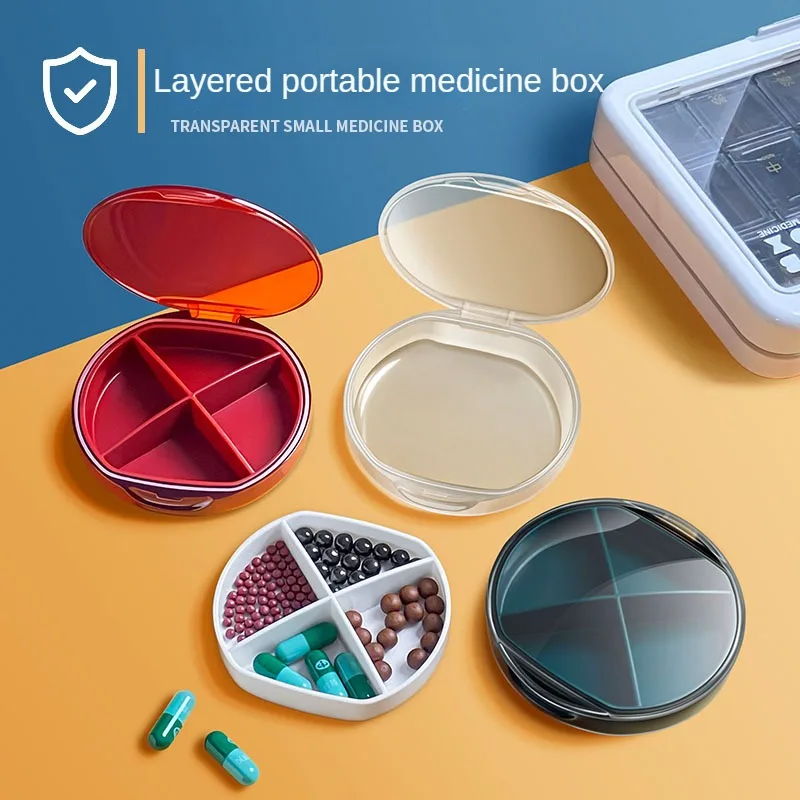 

Convenient Small Drug Compartment Storage Mini Packaging Portable Tablet Sorting One Week Medicine Box Storage