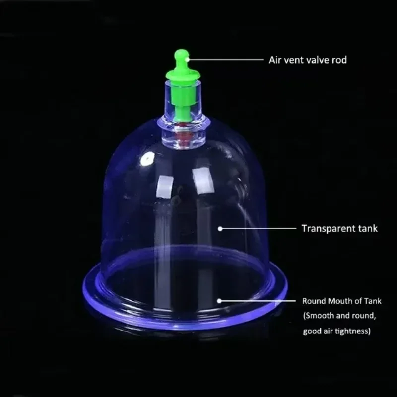 6Pcs Massage Cans Health Monitors Chinese Cupping Therapy Traditional Vacuum Suction Set Household Acupuncture Pump Care Tool 3