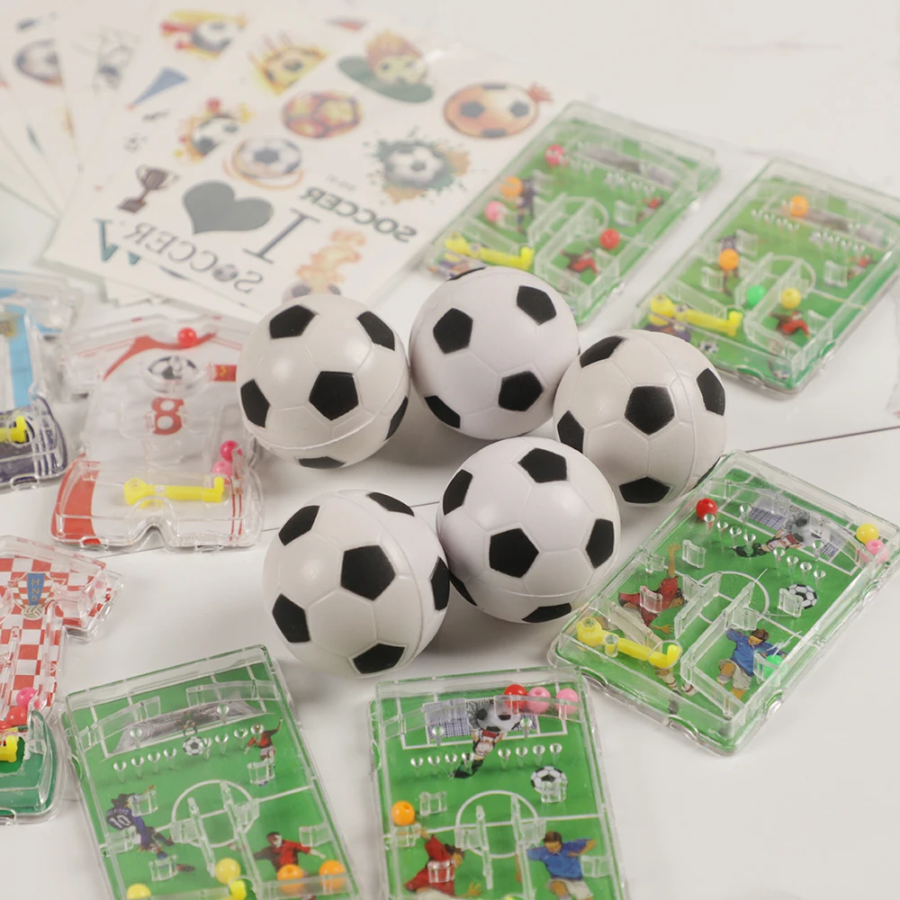 40Pcs Football Themed Sports Party Toys Set Soccer Whistle Mazz Tattoo Kids Birthday Party Favors Goodie Bag Pinata Filler party toys toy gift filler