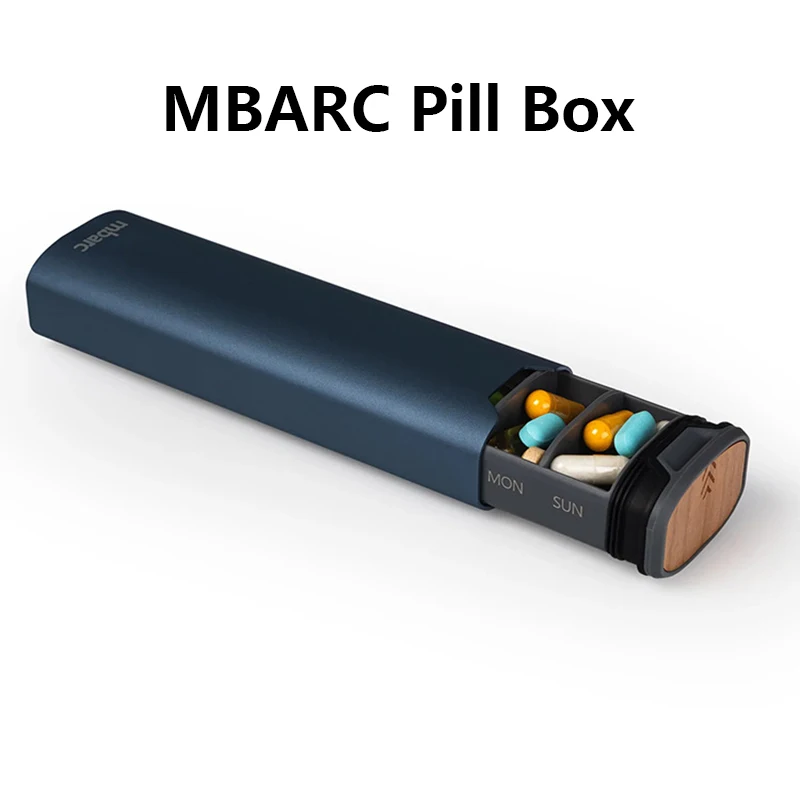 mbarc薬箱高齢者向け7日ポータブルディスペンサーポータブル収納およびパッケージボックス
